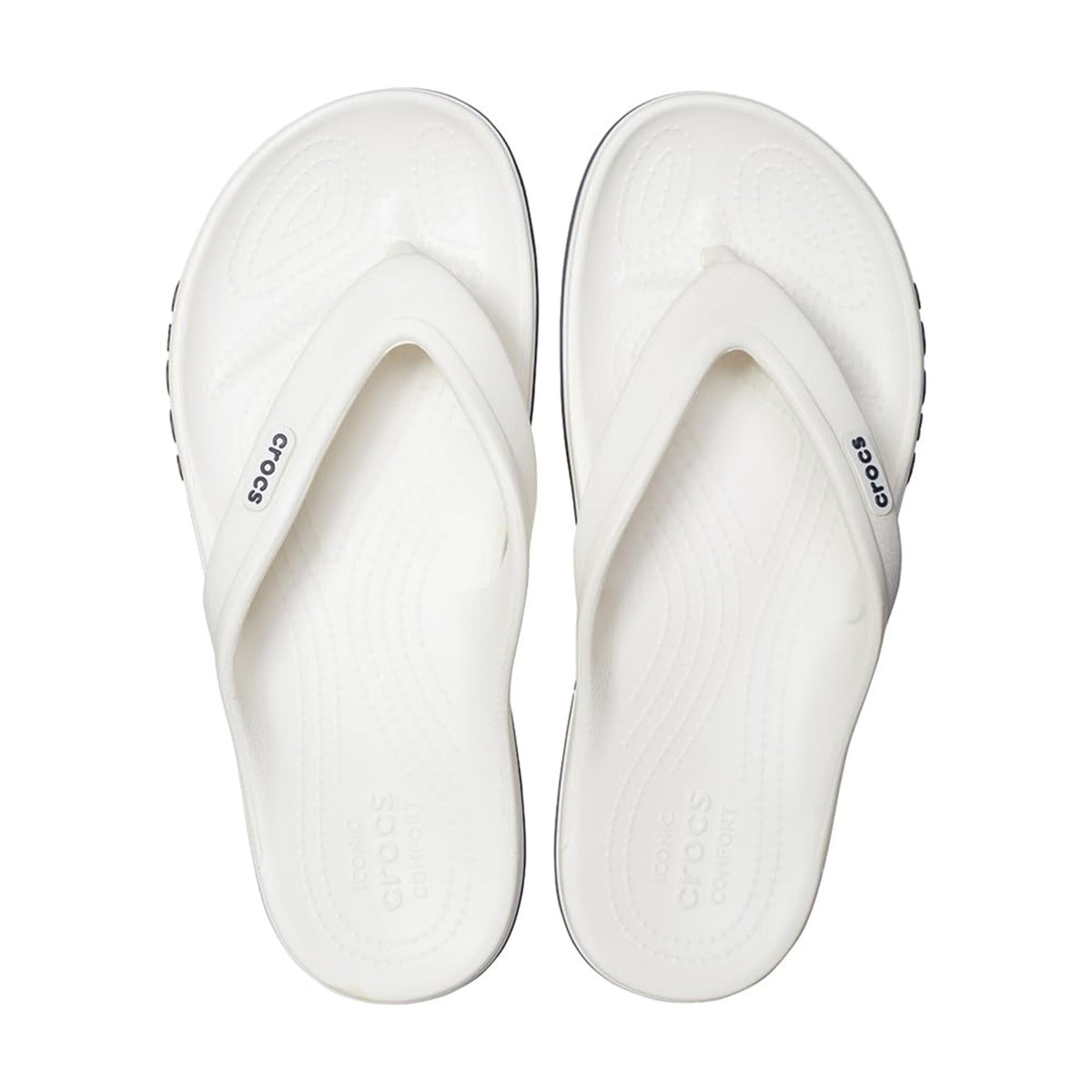 HAWABAZI White & Navy Bayaband Flip – Unisex Everyday Flip Slippers