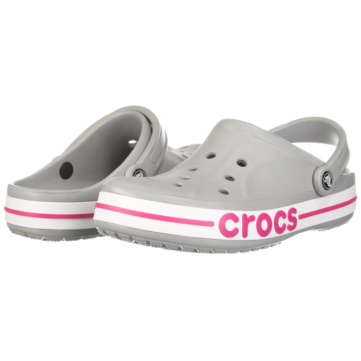 Light Grey & Candy Pink Clog Sandals - Unisex Lightweight Casual Footwear