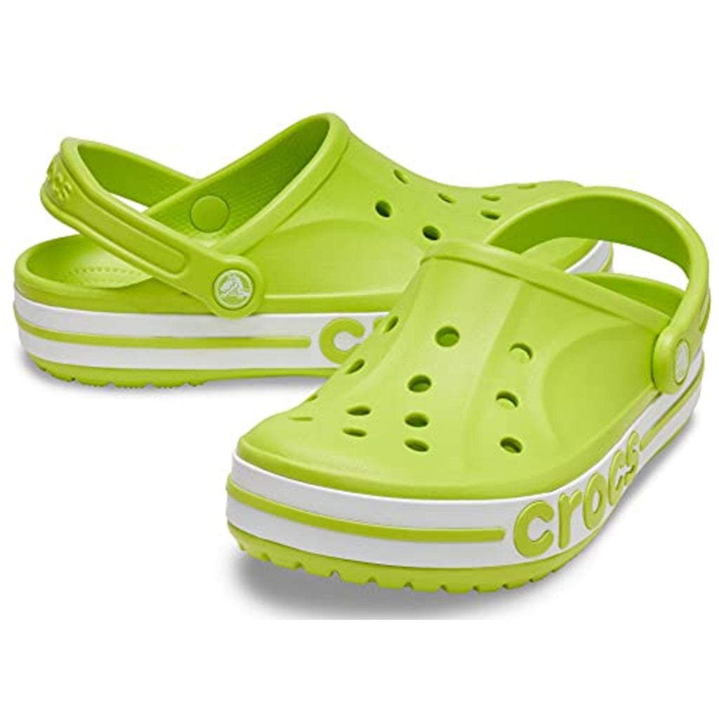 Lime Punch & White Clog Sandals - Unisex Lightweight Casual Footwear