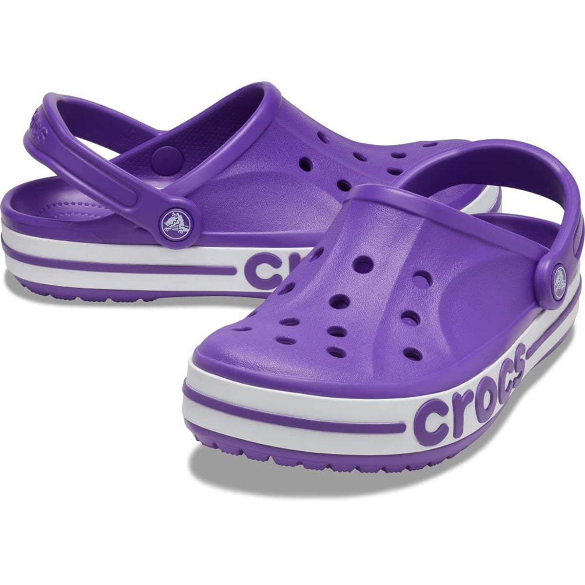 Neon Purple & White Clog Sandals - Unisex Lightweight Casual Footwear