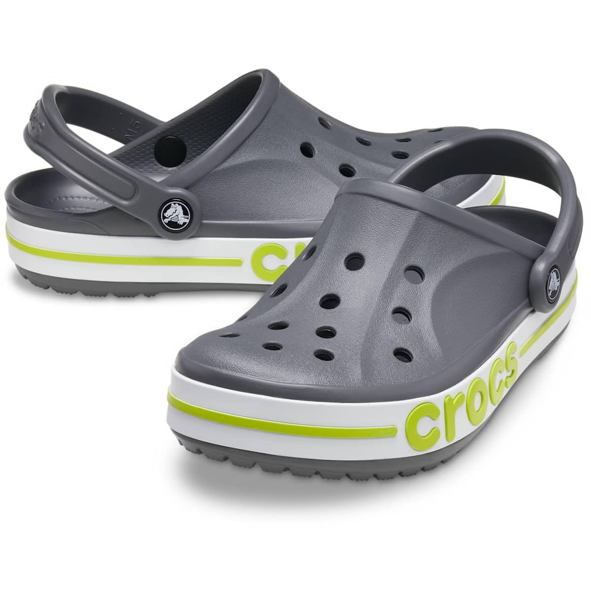 Slate Grey & Lime Punch Clog Sandals - Unisex Lightweight Casual Footwear