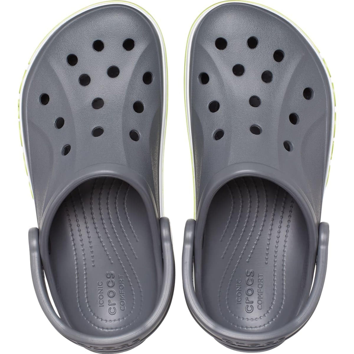 Slate Grey & Lime Punch Clog Sandals - Unisex Lightweight Casual Footwear