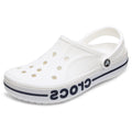 White & Navy Clog Sandals - Unisex Lightweight Casual Footwear