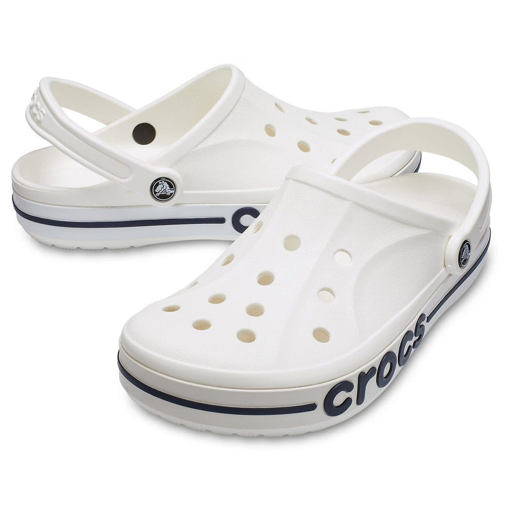 White & Navy Clog Sandals - Unisex Lightweight Casual Footwear